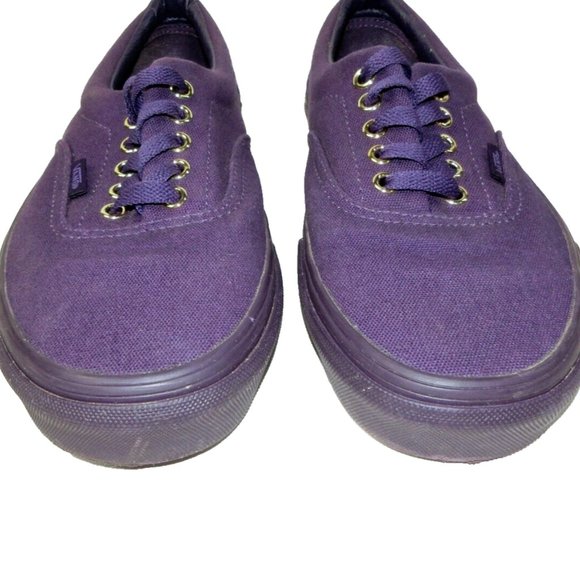 Vans Purple Sneakers Men's Size 8 Shoes Purple Canvas Gold Eyelets Skateboard - Picture 4 of 11